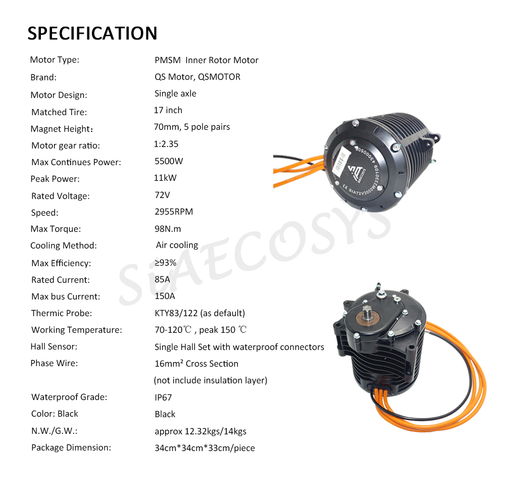 QSMOTOR QS138 70H V3 3000W 750 - Fardriver Nd72850 Controller incelemesi ve fiyatı